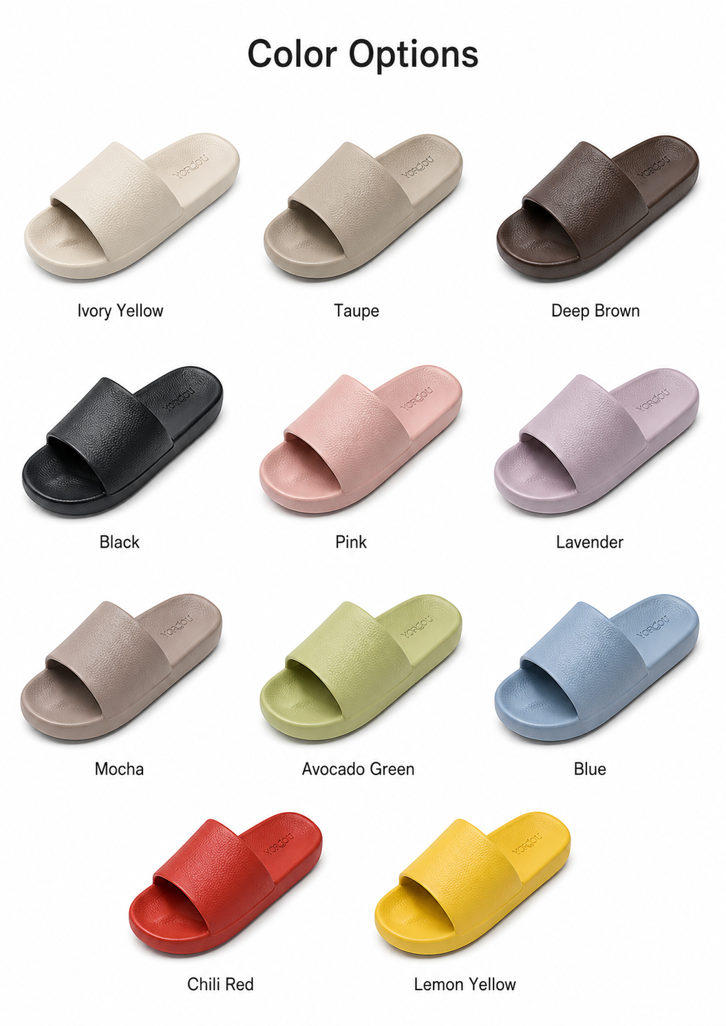 Unisex EVA Slide Sandals | Lightweight Shower & Beach Slides | YORGOU