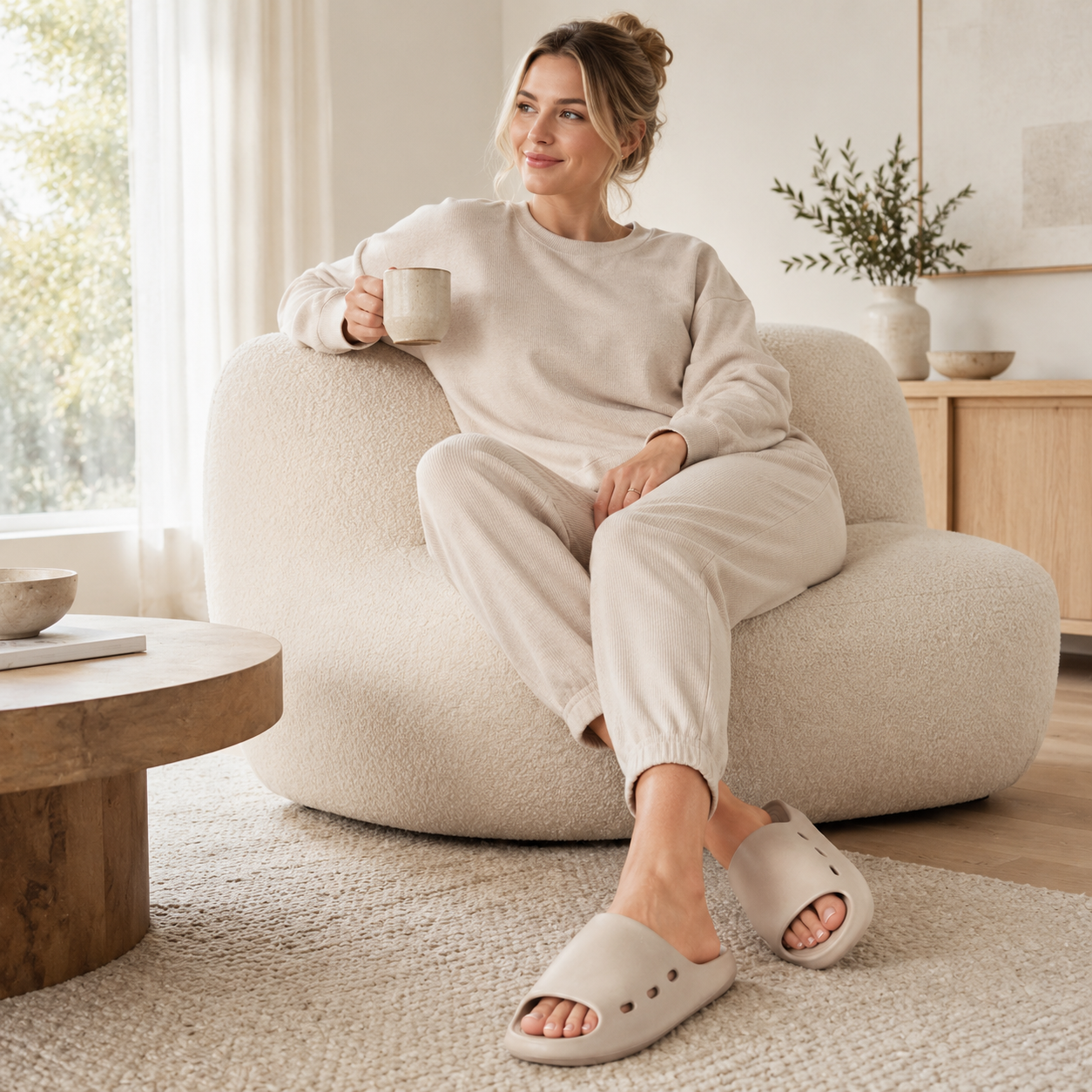 Unisex EVA Shower Slides, Non-Slip Quick Dry Bathroom Slippers