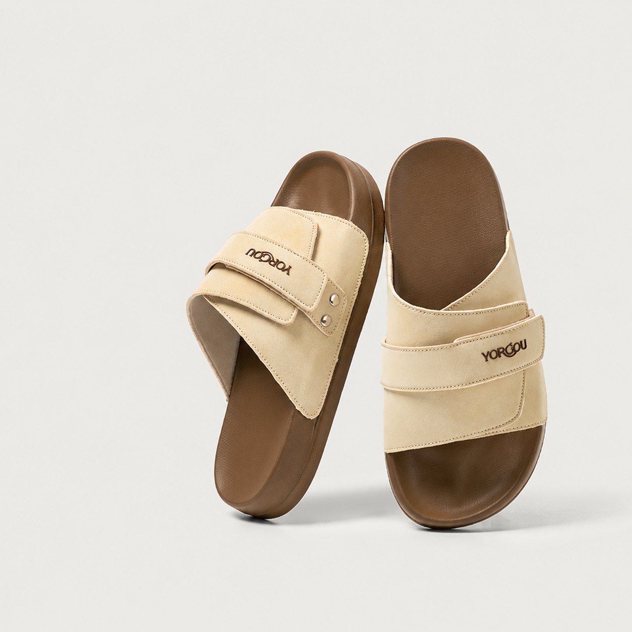 Adjustable EVA Slides with PU Strap, Soft Cushion House Slippers for Women and Men