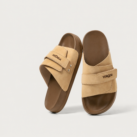 Adjustable EVA Slides with PU Strap, Soft Cushion House Slippers for Women and Men