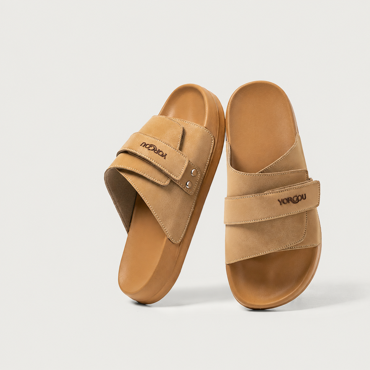 Adjustable EVA Slides with PU Strap, Soft Cushion House Slippers for Women and Men