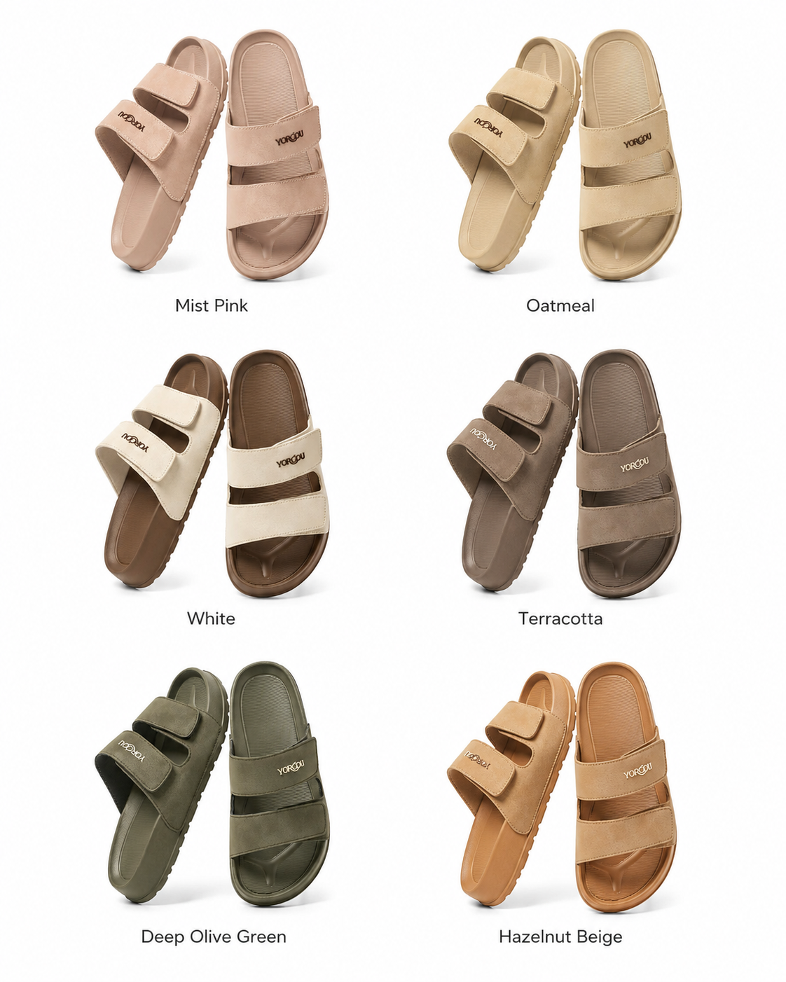 YORGOU Unisex EVA Slide Sandals with Adjustable Straps